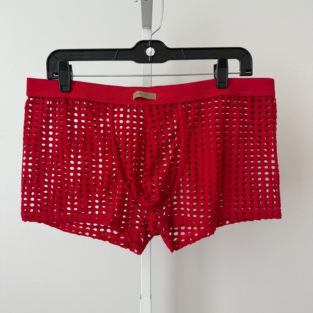 Arjen Kroo Mens Red Mesh Briefs Underwear Size‎ 3XL